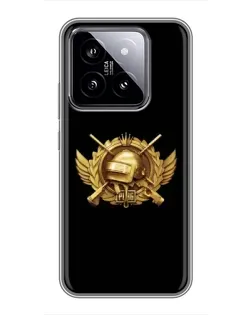 Чохол для Xiaomi 14 з картинкою «PUBG — помаранчевий градієнт»