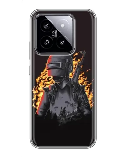 Чохол для Xiaomi 14 з картинкою «PUBG — вогняний силует»