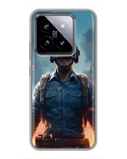 Чохол для Xiaomi 14 з картинкою «PUBG — реалістичний герой»