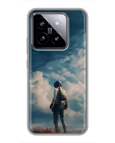 Чохол для Xiaomi 14 з картинкою «Герой PUBG на скелі»