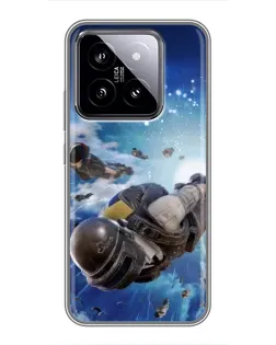 Чохол для Xiaomi 14 з картинкою «Десант PUBG — стрибок»