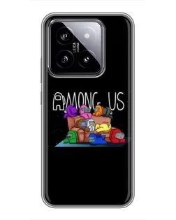 Чехол для Xiaomi 14 с картинкой «Логотип Among Us»