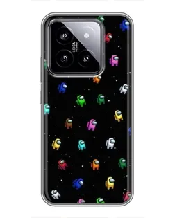 Чехол для Xiaomi 14 с картинкой «Экипаж Among Us»