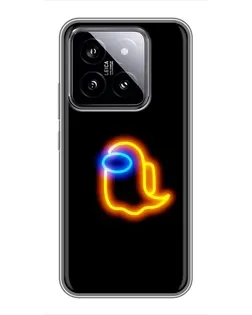 Чехол для Xiaomi 14 с картинкой «Among Us неоновое сияние»