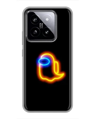 Чехол для Xiaomi 14 с картинкой «Among Us неоновое сияние»