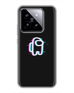 Чехол для Xiaomi 14 с картинкой «Among Us неон»