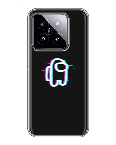 Чехол для Xiaomi 14 с картинкой «Among Us неон»