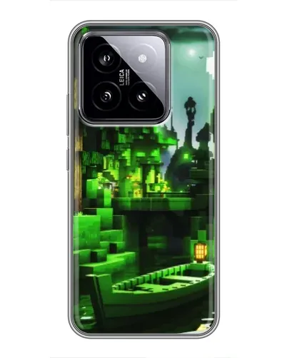 Чохол для Xiaomi 14 з картинкою «Minecraft лісовий пейзаж»
