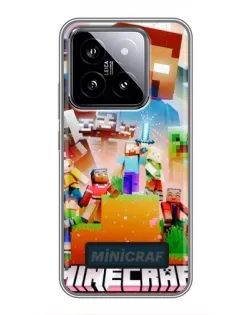 Чохол для Xiaomi 14 з картинкою «Minecraft герої гри»
