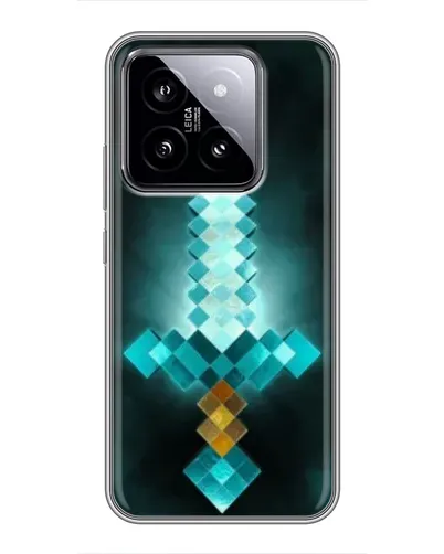 Чохол для Xiaomi 14 з картинкою «Алмазний меч неон»