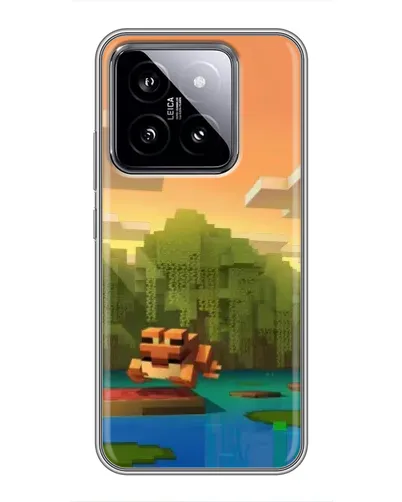 Чохол для Xiaomi 14 з картинкою «Майнкрафт захід сонця»