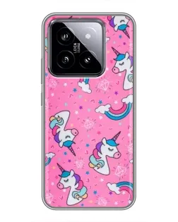 Чехол для Xiaomi 14 с картинкой «Unicorn паттерн розовый» Чехол для Xiaomi 14 с картинкой «Unicorn паттерн розовый»