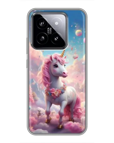 Чехол для Xiaomi 14 с картинкой «Единорог среди облаков»