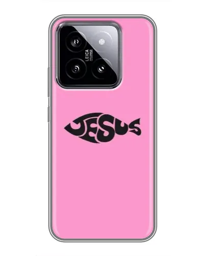 Чохол для Xiaomi 14 з картинкою «Рожевий символ Jesus»