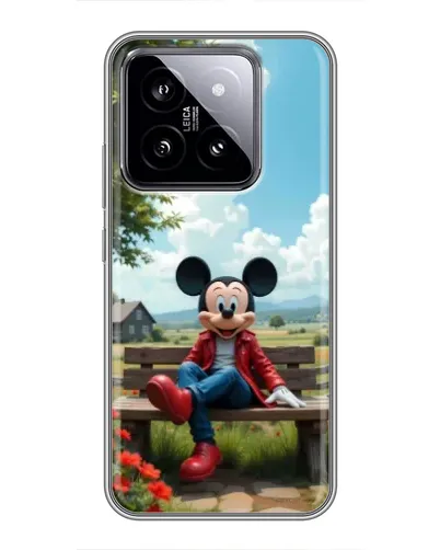 Чехол для Xiaomi 14 с картинкой «Микки на скамейке»