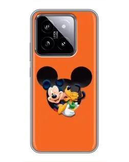 Чехол для Xiaomi 14 с картинкой «Сердце Микки Минни»