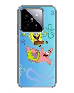 Чехол для Xiaomi 14 с картинкой «Спанч Боб и Патрик»