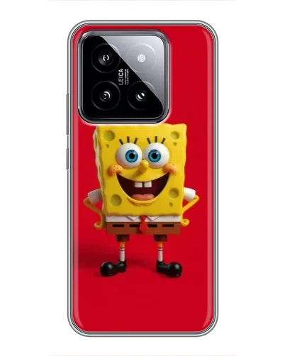 Чехол для Xiaomi 14 с картинкой «Спанч Боб на красном»
