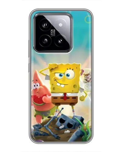 Чехол для Xiaomi 14 с картинкой «Спанч Боб победитель»
