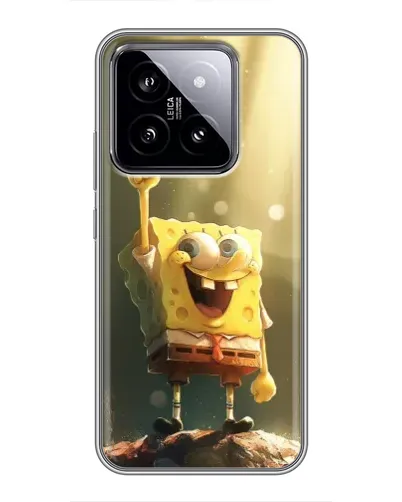 Чехол для Xiaomi 14 с картинкой «Сияющий Спанч Боб»