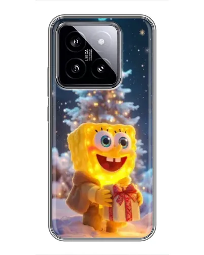 Чехол для Xiaomi 14 с картинкой «Рождественский Спанч Боб»