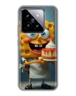 Чехол для Xiaomi 14 с картинкой «Повар Спанч Боб»