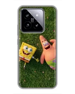 Чехол для Xiaomi 14 с картинкой «Друзья на лужайке»