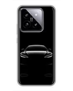 Чохол для Xiaomi 14 з картинкою «Силует Tesla Night»