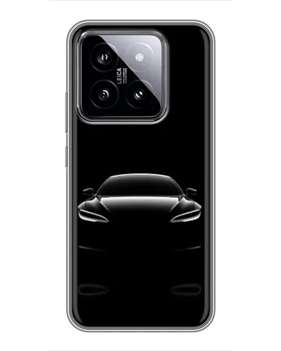 Чохол для Xiaomi 14 з картинкою «Силует Tesla Night»