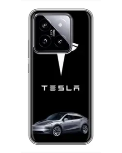 Чохол для Xiaomi 14 з картинкою «Tesla Model Y»