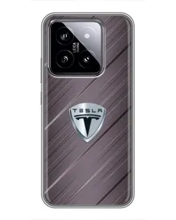 Чохол для Xiaomi 14 з картинкою «Металева текстура Tesla»