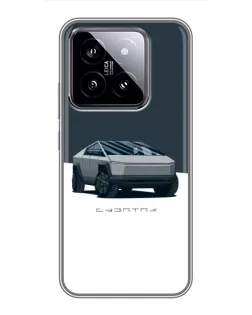 Чохол для Xiaomi 14 з картинкою «Сріблястий Cybertruck Tesla»