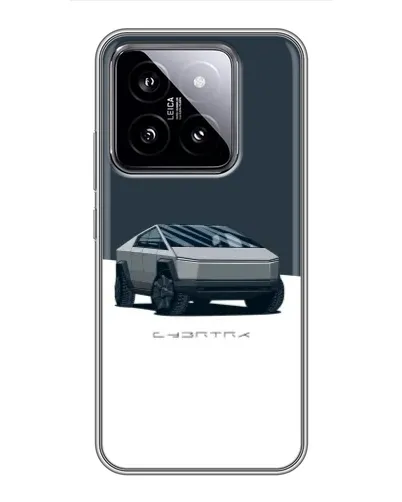 Чохол для Xiaomi 14 з картинкою «Сріблястий Cybertruck Tesla»