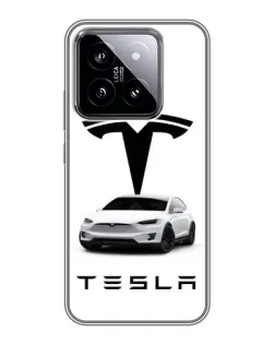 Чохол для Xiaomi 14 з картинкою «Tesla White Style»