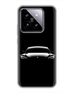 Чохол для Xiaomi 14 з картинкою «Фари Tesla Night»