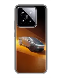 Чохол для Xiaomi 14 з картинкою «Cybertruck у пустелі»