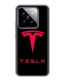 Чохол для Xiaomi 14 з картинкою «Tesla Red Logo»
