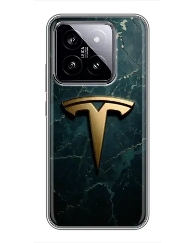 Чохол для Xiaomi 14 з картинкою «Мармурова Tesla Gold»