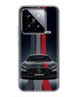 Чехол для Xiaomi 14 с картинкой «Mercedes — белый карбон»