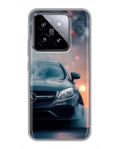 Чехол для Xiaomi 14 с картинкой «Mercedes — ночной город» Чехол для Xiaomi 14 с картинкой «Mercedes — ночной город»