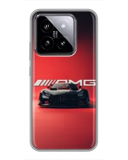 Чехол для Xiaomi 14 с картинкой «Mercedes AMG — красная линия»