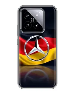 Чехол для Xiaomi 14 с картинкой «Mercedes — флаг Германии»