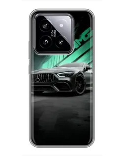 Чехол для Xiaomi 14 с картинкой «Темный Mercedes AMG»
