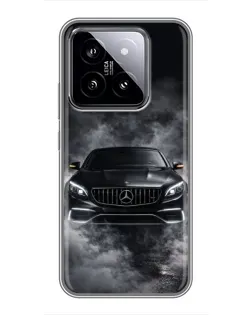 Чехол для Xiaomi 14 с картинкой «Mercedes в дыму»