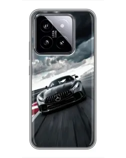 Чехол для Xiaomi 14 с картинкой «Гоночный Mercedes AMG»