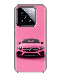 Чехол для Xiaomi 14 с картинкой «Розовый Mercedes AMG»