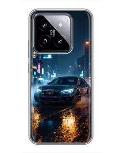 Чохол для Xiaomi 14 з картинкою «Нічне місто та Audi»