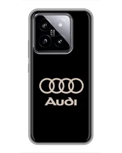 Чохол для Xiaomi 14 з картинкою «Audi — золотий логотип»