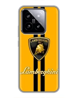 Чехол для Xiaomi 14 с картинкой «Lamborghini Stripe желтый»