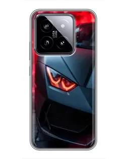 Чохол для Xiaomi 14 з картинкою «Lamborghini червоне сяйво»